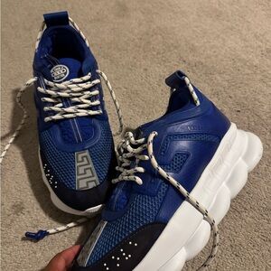 Versace Royal Blue and White Men's Sneakers
